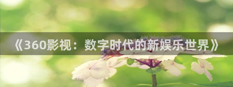 悟空电影天堂神马影院：《360影视：数字时代的新娱乐世界》